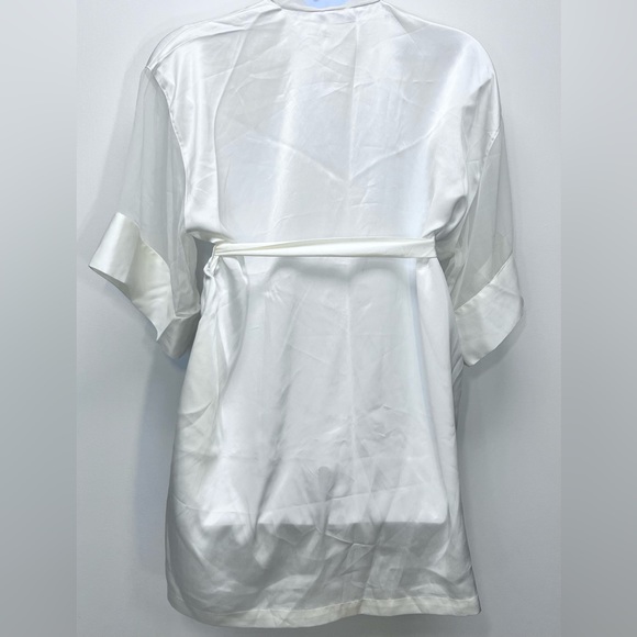 Vintage VS Gold Label Satin Robe Off White / Ivory Bridal Lingerie One Size - Picture 5 of 8